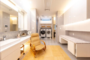 静岡市駿河区の注文住宅の洗面脱衣室