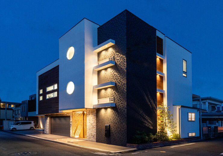 静岡市駿河区の注文住宅の夜景